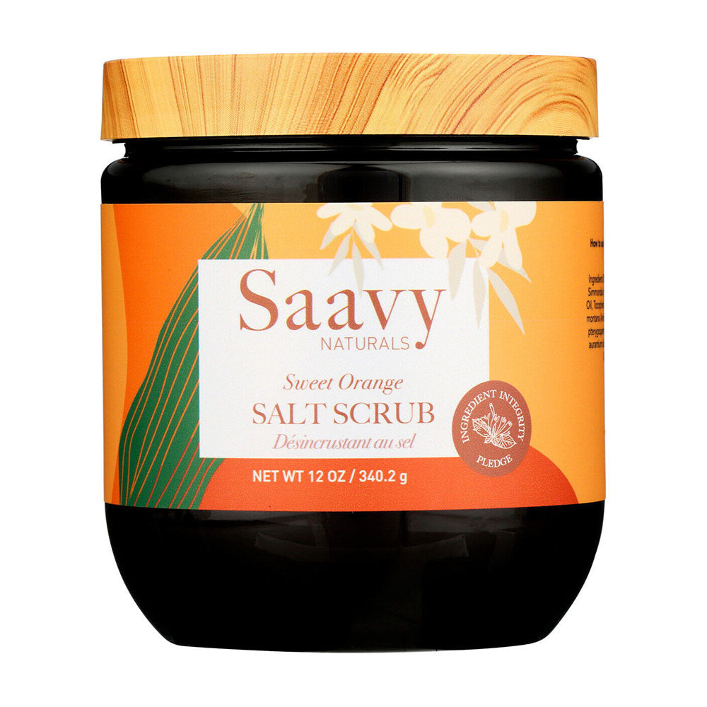 Saavy Naturals Soothing Salt Body Scrub, Sweet Orange, 12 Oz